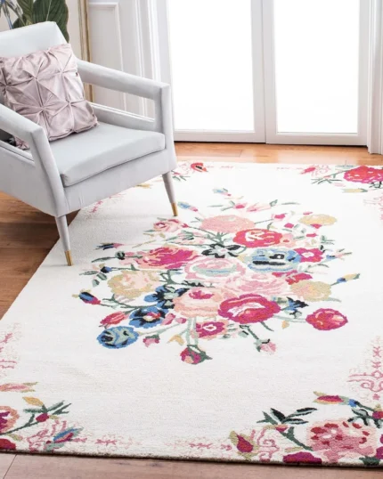 Luxury hand tufted wool rug for elegant living room decor