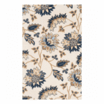 Ivory Blue Floral Hand Tufted Wool Rug – Elegant Oriental Carpet for Living Room & Bedroom