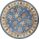 Floral Round Hand Tufted Wool Rug