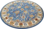 Luxury Floral Round Wool Rug