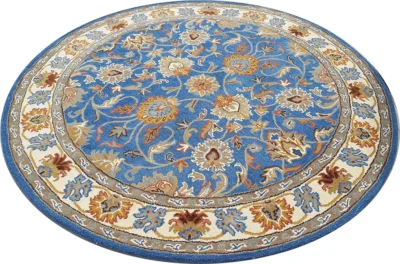 Luxury Floral Round Wool Rug