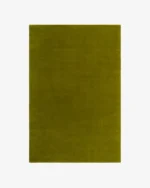 Hand Tufted Olive Green Wool Rug – Solid Minimalist Carpet for Living Room & Bedroom