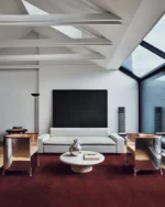 Hand Tufted Solid Maroon Wool Rug โ Minimalist Area Carpet for Modern Interiors - Image 2