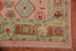 Peach Geometric Hand Knotted Wool Rug