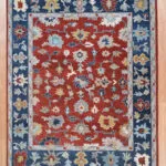 Rust Red Tribal Hand Knotted Wool Rug