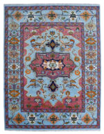 Hand Knotted Artistic Heriz Wool Rug