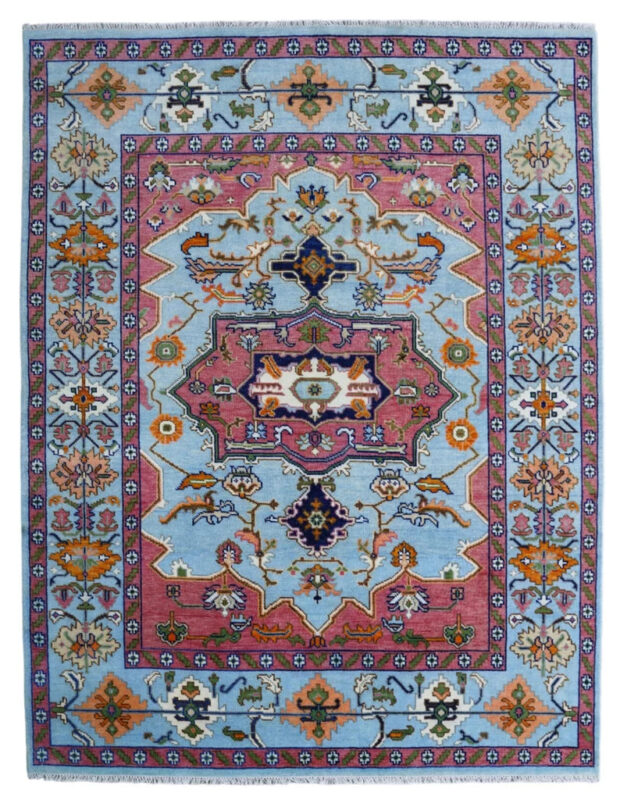 Hand Knotted Artistic Heriz Wool Rug