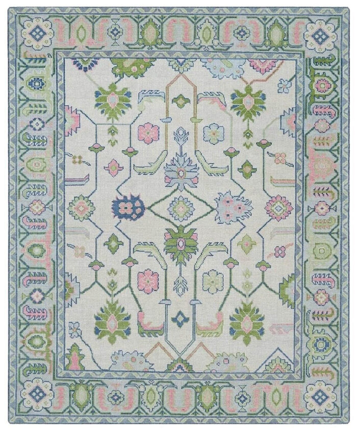 hand knotted boho rug