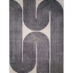 modern black and ivory geometric rug