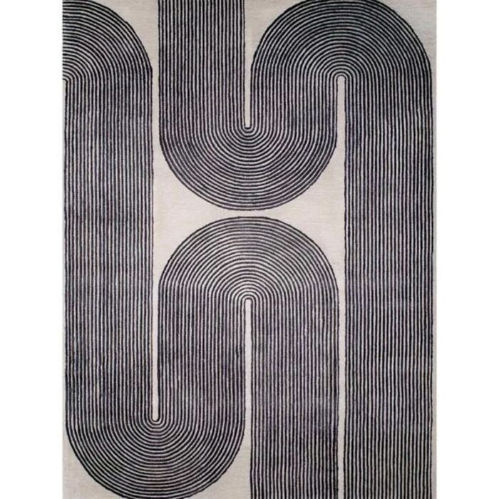 hand Tufted Rugs modern black and ivory geometric rug