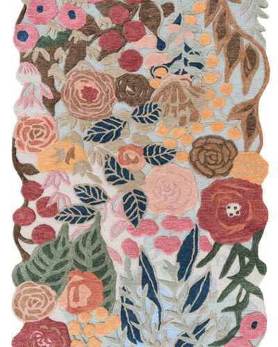 Irregular Floral Wool Rug