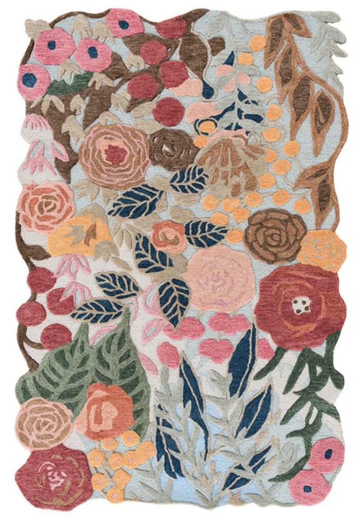 Irregular Floral Wool Rug Irregular Floral Wool Rug