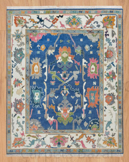Bold Tribal Multi-Colored Hand Knotted Wool Rug