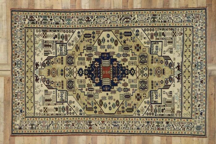 Tribal Kazak Hand Knotted Wool Rug Tribal Kazak Hand Knotted Wool Rug