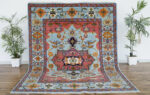 Hand Knotted Artistic Heriz Wool Rug