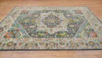 Vintage Blue Heriz Hand Knotted Wool Rug