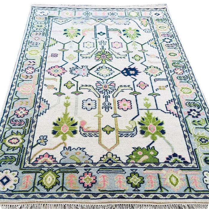 hand knotted boho rug