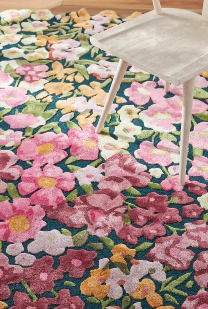 Irregular Floral Area Rug Irregular Floral hand Tufted Area Rug