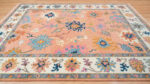 Peach Floral Artistic Hand Knotted Wool Rug