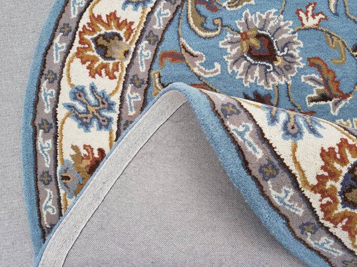 Round Blue Floral Oriental Rug Round Blue Floral Oriental Rug