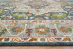 Vintage Blue Heriz Hand Knotted Wool Rug