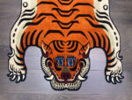 Tiger Shaped Rug in Bright Orange – Tibetan Style Hand Tufted Carpet - Image 3