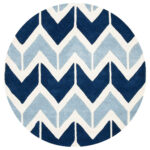 Blue Chevron Round Rug
