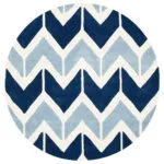 Blue Chevron Round Rug