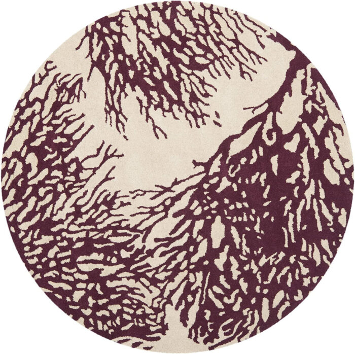 Burgundy Tree Branch Round Rug Burgundy Tree Branch Round Rug