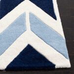 Blue Chevron Round Rug