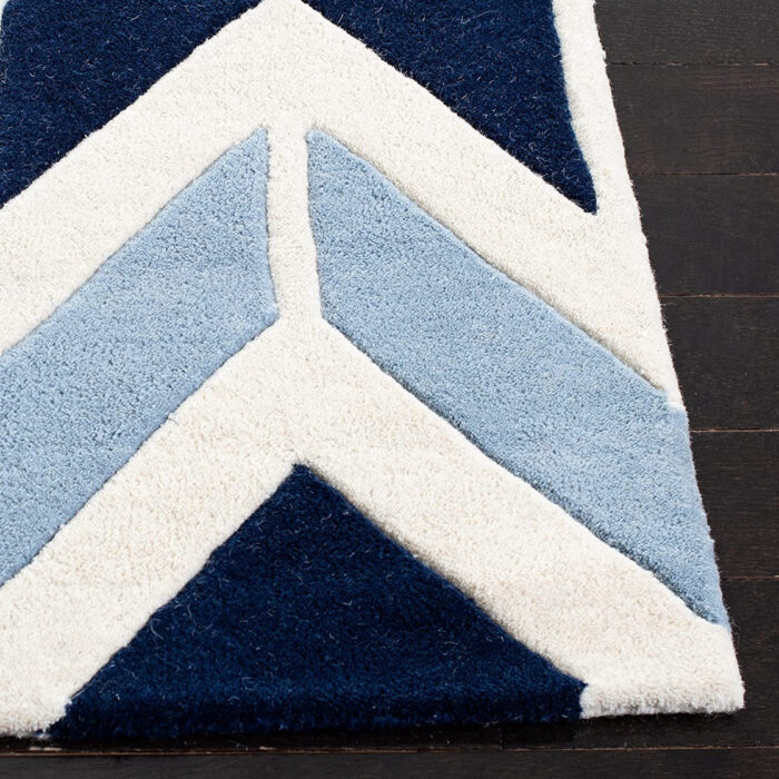 Blue Chevron Round Rug Blue Chevron Round Rug