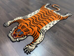 Tiger Shaped Rug in Bright Orange – Tibetan Style Hand Tufted Carpet - Image 5