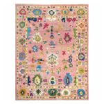 Pastel Pink Oriental Hand Knotted Rug
