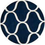 Pastel Floral Pink Oriental Round Rug – Hand Tufted Carpet