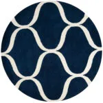 Pastel Floral Pink Oriental Round Rug – Hand Tufted Carpet