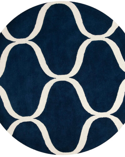 Pastel Floral Pink Oriental Round Rug – Hand Tufted Carpet