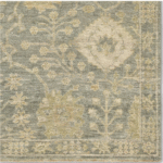 Olive Green Floral Hand Knotted Oriental Rug – 13x17 ft Custom Wool Carpet - Image 2