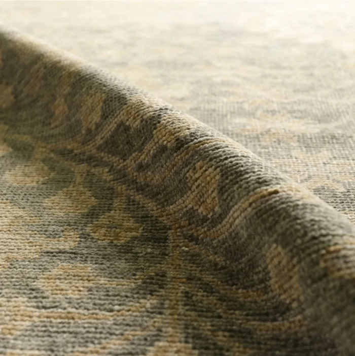 Screenshot 2025-10-05 100722 Olive Green Floral Hand Knotted Oriental Rug – 13x17 ft Custom Wool Carpet - Image 4