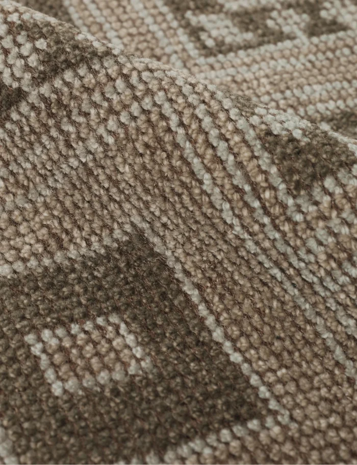 Premium hand knotted wool rug close view