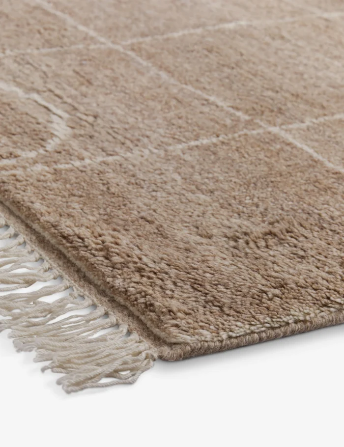 Contemporary bedroom hand knotted wool rug