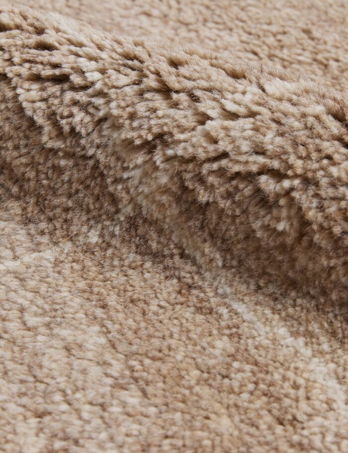 Soft texture hand knotted wool rug close view