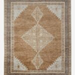 Earthy Geometric Hand Knotted Wool Rug