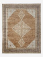 Earthy Geometric Hand Knotted Wool Rug