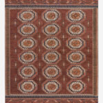 hand knotted tribal rug with traditional medallion design
