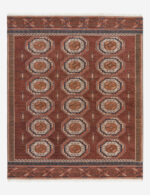 hand knotted tribal rug with traditional medallion design