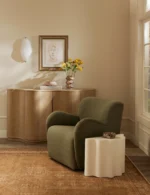 Earthy tone hand knotted rug for bedroom space