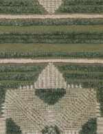 Premium hand knotted wool rug with earthy green shades