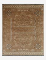 Hand knotted wool tribal rug with floral motifs