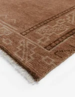 Luxury hand knotted bedroom rug with geometric motifs