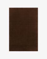 Luxury solid brown hand tufted wool area rug for living room in modern minimalist design